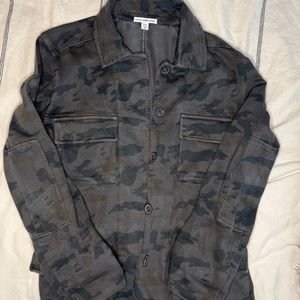 James Perse camo knit shacket